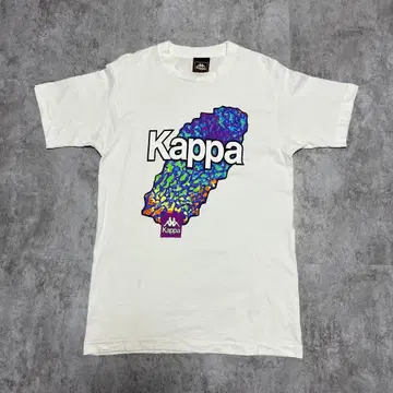 90s USA제 Kappa 그래픽 T셔츠 화이트 싱글 스티치