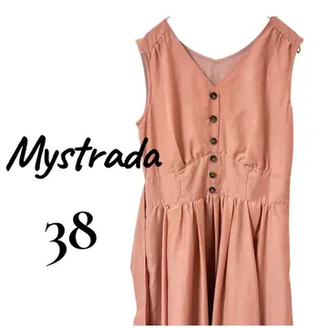 Mystrada 슬리브리스 원피스 38 핑크 롱 기장 마이 스트라다