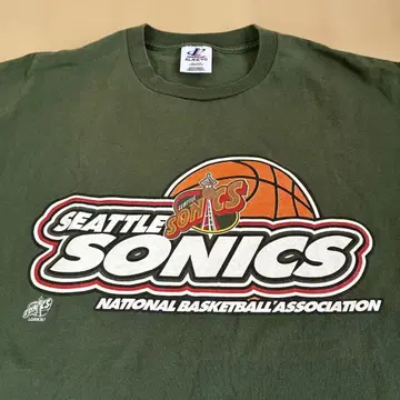 시애틀 슈퍼소닉스 T셔츠 XL 대형 로고 NBA 공식 계열