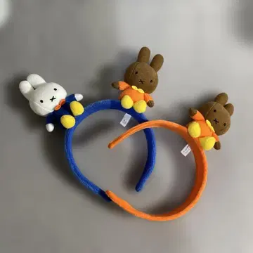 하우스텐보스 한정판 미피 & 멜라니 봉제 인형 머리띠