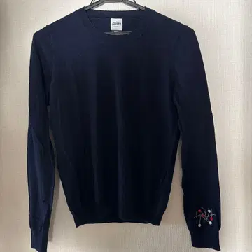 Jean Paul GAULTIER 크루넥 니트 자수 로고 네이비 40
