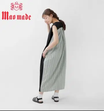 새상품급 mao made 마오메이드 이소재 절개 슬리브리스 롱 원피스