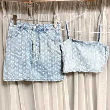 [ Darich ] 데님 뷔스티에 스커트 셋업