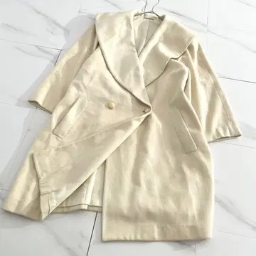 SILKY CASHMERE 빅 숄카라 더블 체스터 코트 L