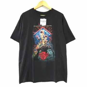 공식 XL 사이즈 기묘한 이야기 시즌3 포스터 티셔츠 블랙