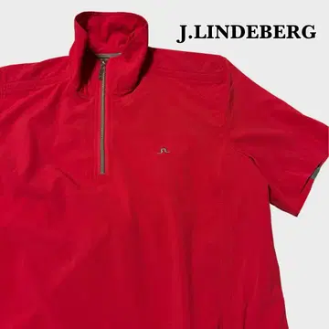 J.LINDEBERG 하프 지퍼 레드 뛰어난 신축성 속건성 L