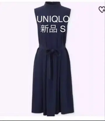 새상품 UNIQLO 크레이프 턱 원피스 네이비 S