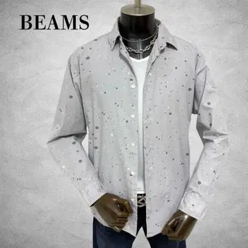 BEAMS 올 패턴 긴팔 셔츠 상의 그레이 계열