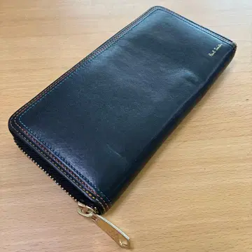 Paul Smith 블랙 장지갑 스트라이프 스티치