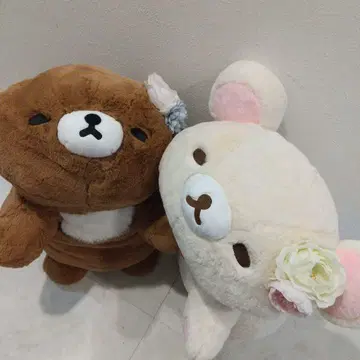 새상품급 코리락쿠마 차이로이코구마 함께 쌔근쌔근 봉제 인형 리락쿠마