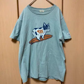 TES 서핑보드 강아지 티셔츠 스카이블루