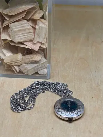작동품 Vintage SEIKO 회중시계 파란색 다이얼