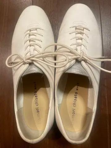 츠모리치사토 워크 레이스업 슈즈 화이트 23cm