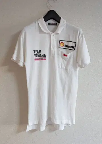 90년대 TEAM YAMAHA Shell 피케 셔츠 야마하 레이싱