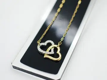 스와로브스키 SWAROVSKI 더블 하트 목걸이 골드 실버 계열