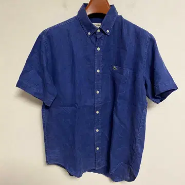 LACOSTE 라코스테 린넨 100% 반팔 셔츠 네이비 5