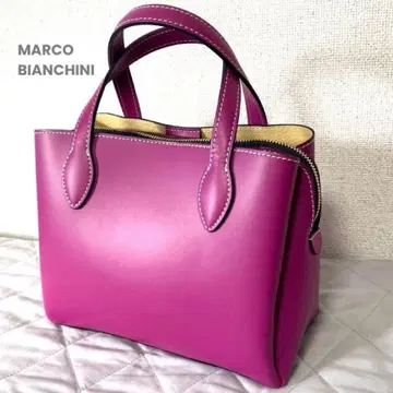 새상품급 MARCO BIANCHINI 가죽 핸드백 핑크 이탈리아제