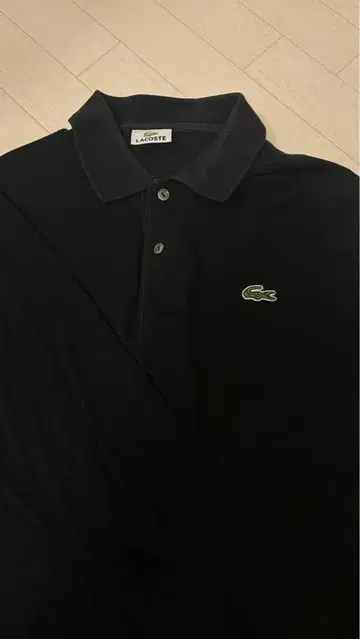 LACOSTE 블랙 긴팔 피케 셔츠