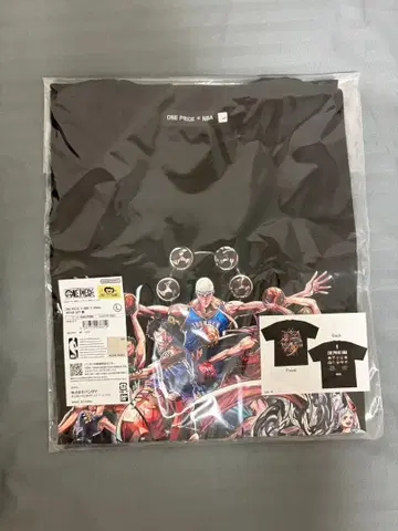 원피스 x NBA 티셔츠 그룹 아트 블랙 L 사이즈