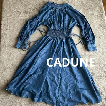 [새상품] CADUNE 카듀네 데님 조 롱 원피스 셔링 38/M