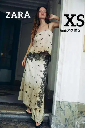 ZARA 레이스 프린트 스코트 XS