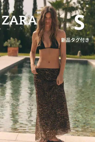 ZARA 애니멀 무늬 샤샤 스커트 S