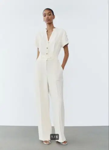 ZARA 골드 버튼 벨트 점프수트 M