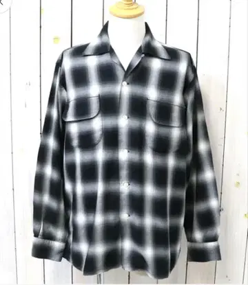 새상품급 오어슬로우 옴브레 체크 셔츠 2(M) 블랙 레이온 코튼