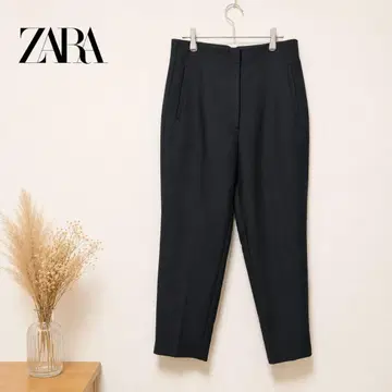 ZARA 블랙 팬츠 테이퍼드 슬랙스 L 여성용