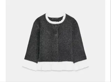 ZARA 포플린 콤비 니트 자켓 S