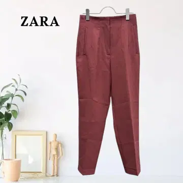 zk801 [ S ] ZARA 캐주얼 팬츠 테이퍼드 깔끔한 레드 계열