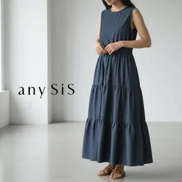 B16@ any sis 데님 조 슬리브리스 티어드 원피스 여름 성인