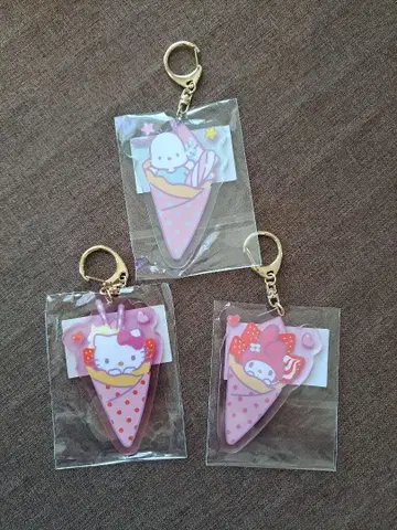 SANRIO 크레이프 푸드트럭 한정판 아크릴 키링 키티 마이멜로디
