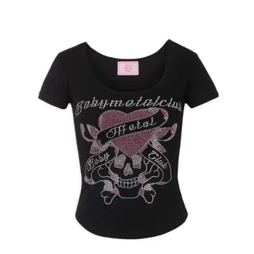 babymetalclub twinkle skull 티셔츠 Black