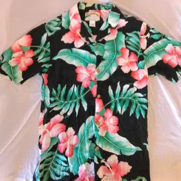 KAHALA 하와이안 플라워 무늬 반팔 셔츠 MADE IN HAWAII