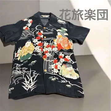 화려악단 하와이안 셔츠 일본풍 패턴 하와이안 올 패턴 하와이안 S 사이즈