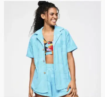 Zumba Rays Terry Button Down