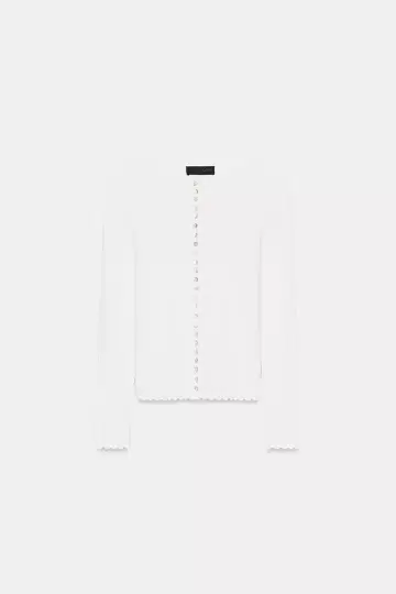 ZARA 리브 니트 가디건 S 사이즈