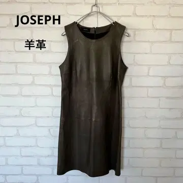 JOSEPH 조셉 고급 양가죽 슬리브리스 원피스 그린 계열