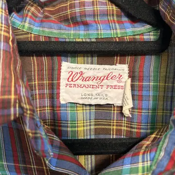 Wrangler 랭글러 긴팔 웨스턴 셔츠 1970년대 화이트 택 새상품급