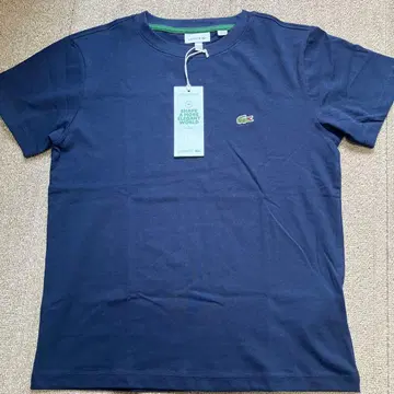 미사용 새상품 미시착 LACOSTE 네이비 반팔 T셔츠 12A/M