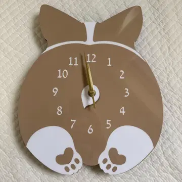코기 시계 벽시계 스타일리시 저음 벽걸이 시계 강아지 코기 엉덩이