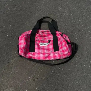 outdoor 숄더백 보스턴백 핑크 체크