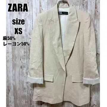 [ ZARA ] 새상품급 청순 고급 린넨 테일러드 자켓 XS 베이지 봄