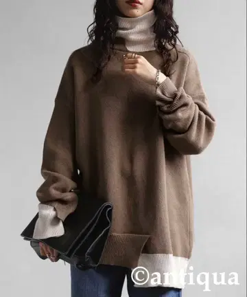 안티카 배색 아지메 디자인 니트