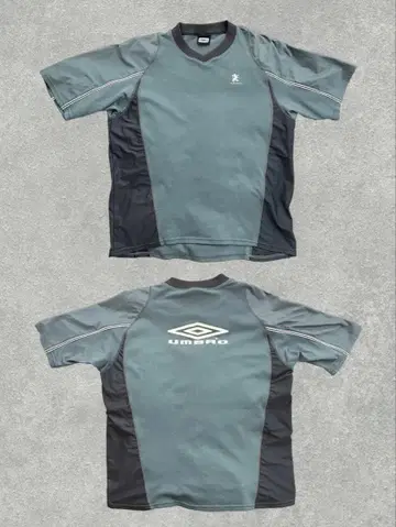 90s 00s UMBRO 엄브로 그레이 게임 셔츠 V넥 티셔츠