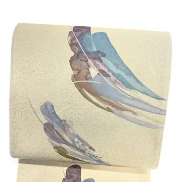 미착용 후쿠로 오비 추상 무늬 깃털 무늬 금실 은실 기모노 051b p