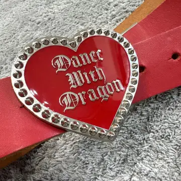 Dance With Dragon 하트 버클 가죽 벨트 스터드 Y2K