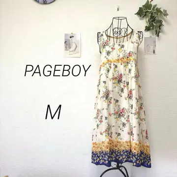 11902 PAGEBOY 페이지 보이 슬리브리스 꽃무늬 플레어 원피스 M