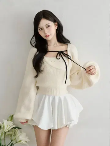 Darich 다리치 아지메 레이어드 니트탑 IVO